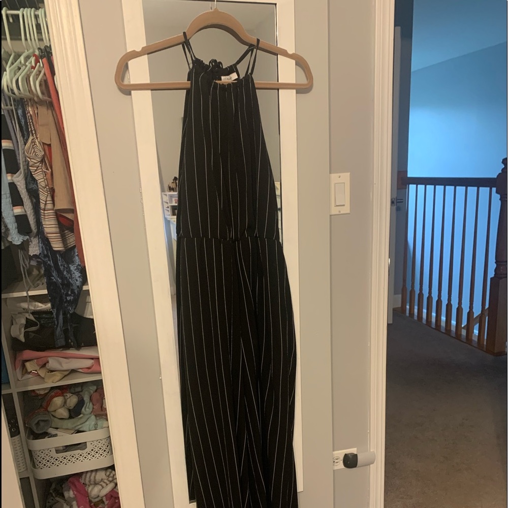 black and white jumpsuit